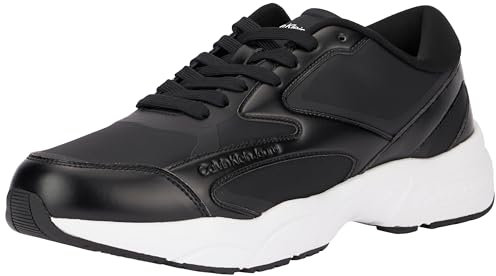 Calvin Klein Baskets Homme Retro Tennis Low Multilayer Chunky, Noir (Black/Bright White), 41