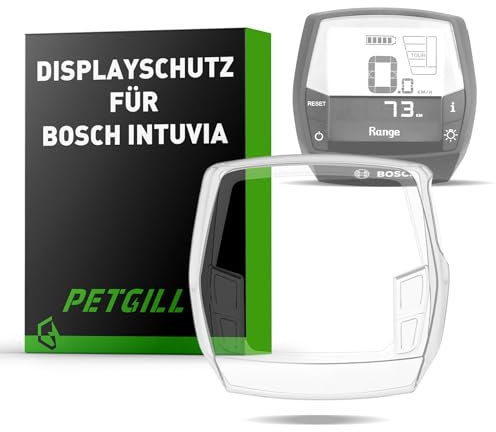 PETGILL E-Bike Hohe Auflösung Displayschutz für Bosch Intuvia Display I Wasser- und staubdicht I Stoß- und Kratzschutz I E-Bike Zubehör