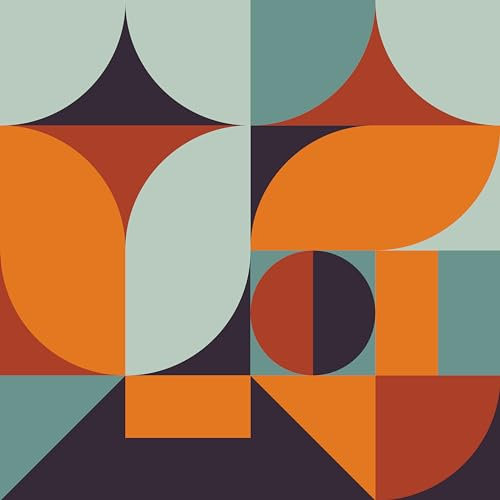 VEELIKE Wallpaper Geometric Blue Orange Abstract 44.5 cm × 900 cm Boho Triangles Geometric Wallpaper Hallway Wallpaper Living Room Pattern Furniture Film Self-Adhesive Decoration Bedroom Bathroom