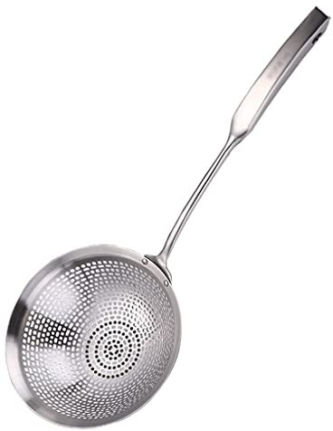 Cucharas Para Cocinar Espumadera de cocina Cuchara ranurada grande de acero inoxidable 304 Espumadera y colador de cucharón de acero inoxidable Espumadera de cuchara ranurada de usos múltiples for res