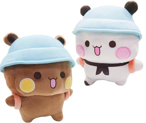 Lotvic 2 Stück Bubu Dudu Kuscheltier, Dudu Bubu Plüschtier, Bär Panda Bubu Dudu Kuscheltier, Bubu Dudu Plüsch, Bubu Dudu Figur, Pandabär Kuscheltier Kissen, Kindergeschenk für Kinder Mädchen Jungen