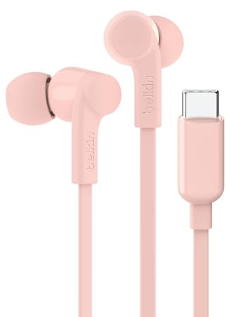 Belkin SoundForm Wired Earbuds with USB-C Connector, Pink - In-Ear Earphones w/Microphone - Headphones for iPhone 16, iPad Mini, Galaxy S24, Android, and More with USB-C Connector