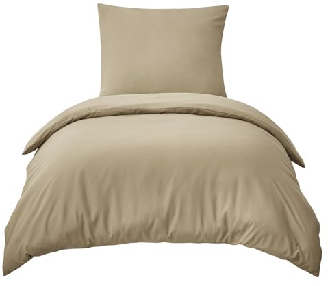 RUIKASI Bettwäsche 155x220 Khaki 2teilig - Polyester Mikrofaser Bettwäsche-Sets Oeko-TEX, Bettbezüge 155 x 220cm + Kissenbezüge 80x80cm mit Reißverschluss, Weich und Bügelfrei