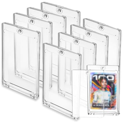 Magnetic Card Holder, Toploader 8 Stück 35PT Sammelkarten Hüllen, Transparente und UV-beständige Trading Card Sleeves, Magnetischer Kartenhalter für Standard-Karten, Magic, Sports Card Collection
