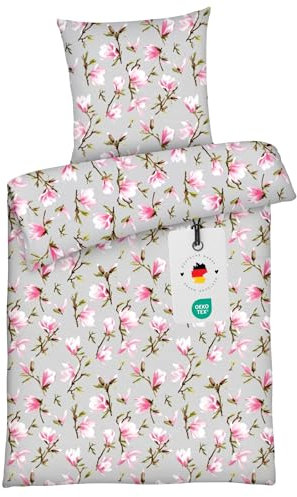 Carpe Sonno® Blumen Bettwäsche 135x200 Baumwolle | Bettwäsche Blumen Renforce Bettbezug 135 x 200 | Sommer Bettwäsche Frühling | Bettwäsche-Sets als Allergiker Bettwäsche Baumwolle 135x200 geeignet