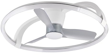 Reality Leuchten LED Deckenventilator mit Beleuchtung Stockholm R64262131, Kunststoff Weiß matt, 6 Geschwindigkeiten, Sommer- Winterbetrieb, Fernbedienung, Dimmer, Timer, Nachtlicht, Lichtfarbe