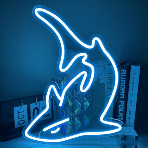 Hai-Neonschild für Wanddekoration, Hai-Tier-Neon-Lichtschild, USB-betrieben für Jungen, Geschenke, Wohnzimmer, Spielzimmer, Geschäft, Hotel, Bar, Geburtstagsparty-Dekor