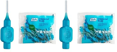 Cepillo interdental TePe, Original, azul, 0,6 mm/ISO 3, 20 ud., eliminación de placa, limpieza interdental eficaz, hilo dental, para espacios reducidos (Paquete de 2)
