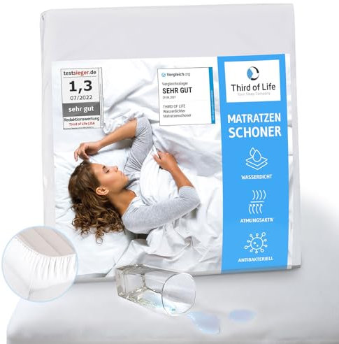 Matratzenschoner 120x220 wasserdicht, Atmungsaktives Spannbettlaken, 120x220cm, Anti-Milben Matratzenschutz, Wasserundurchlässige Matratzenauflage, Hygienischer Matratzen-Topper mit Rundumgummi