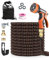 150FT Expandable Garden Hose, 10-Function Spray Nozzle, Flexible Water Hose with 1/2'' & 3/4'' Brass Connectors, Leakproof Hose Pipe for Garden, Car Wash, Pet Cleaning, Black & Orange
