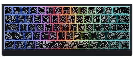 JSJT Black Keycaps - 74 Keys Translucent Topographic Theme Keycaps for Cherry MX Switch Mechanical Keyboard 60/61/65/67/68 Layout (Keycap Only)