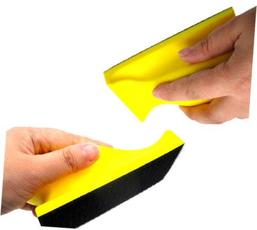 66x126mm Pu Handschleifscheibe Polierpad mit Trägerplatte Gelb | Manuelles Schleifen und Polieren, Gleichmäßiges Ergebnis, Angenehme Handhabung, Pu Schaum