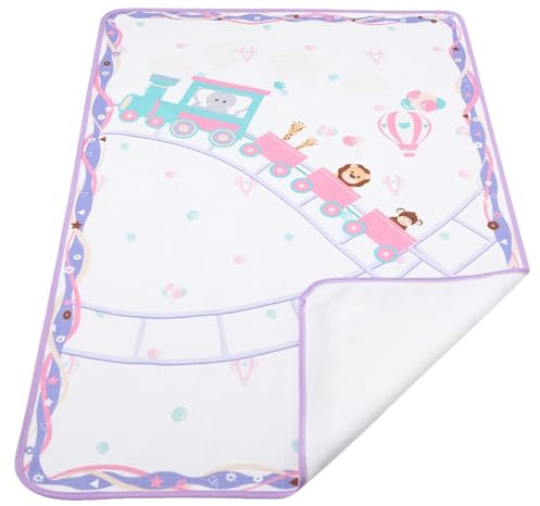 Landofgenie Übergroße Wasserdichte Wickelunterlage 80x120cm - Achterbahn | Waschbar & Wiederverwendbar, für Babys & Erwachsene, Pflegeunterlage für Bett, Wickeltisch, Reise & Zuhause