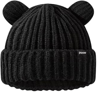 Generisch Personalisierte Beanie Mütze für Herren und Damen, Unisex, mit Text, Herren Mütze Winter, Strickmütze mit Bärenohren Design