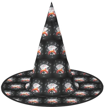 YBGHDAA Pokerturnier-Druck, Halloween-Hut, Hexenhüte für Partys, faltbar, leicht, Rollenspiel-Kappen für Cosplay, 2 Stück