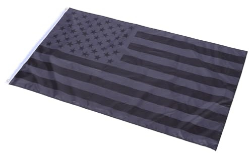 SHINEOFI Bandiera Americana Nera 90X150 CM in Poliestere Anello in Metallo Resistente Bandiera da Giardino e Decorazione per Feste Patriottica Usa