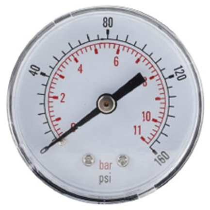 Gettimore Manometer für Hauswasserwerk, Druckbehälter und Gartenpumpe, 1/4 Zoll BSPT-Gewinde, 10,2 cm (4 Zoll), 50 mm (4 Zoll)