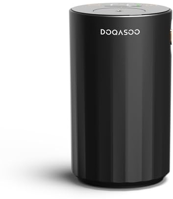 DOQASOO Wasserloser Aroma Diffuser Kabellos, 96H Akku, Leiser Diffusor für Ätherische Öle Ohne Wasser Mit Timer & 4 Nebel Ebenen- Tragbar für Zuhause, Büro & Auto