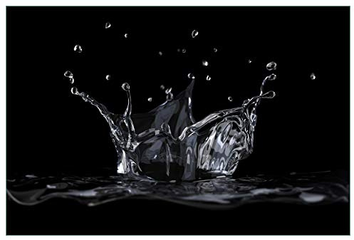 Wallario Küchenrückwand selbstklebend 90 x 60 cm, Motiv: Aufspritzendes Wasser | Spritzschutz abwischbar & pflegeleicht