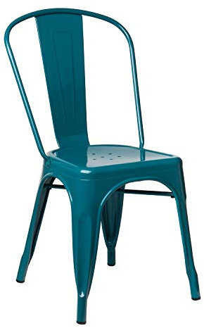SKLUM Chaise empilable LIX Bleu Turquoise Salle à Manger Cuisine Style Industriel Finition Gloss