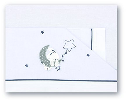 Sabanas 100% Algodón MINICUNA 50x80 - Luna (bajera+encimera+funda almohada) PIRULOS