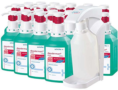 SchülkeSet 20x 500 ml Desderman hyclick Händedesinfektionsmittel + 1x hyclick®-Spender