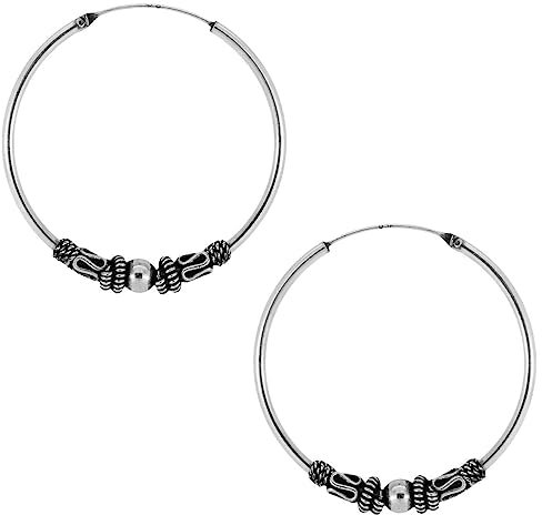 Soul-Cats© 1 Paar Bali Creolen aus 925 Sterling Silber