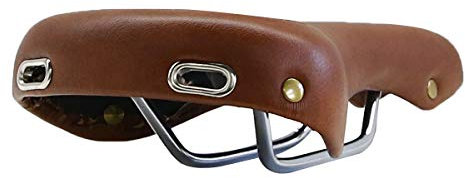 TentHome Classic Sattel Vintage Fahrradsattel Fahrradsitz Stahlgestell Niete, Mountainbike Sattel City Tourensattel Trekking Rennrad Sattel (Braun)