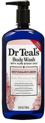 Dr. Teal's Pink Himalayan Body Wash, Restore and Replenish with Pure Epsom Salt and Essential Oils, 24 Fl Oz