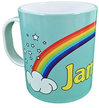 Personalised Gift Plastic Rainbow Name on Unbreakable Kids Cup, Personalised with children's names. Birthday or Easter Gift