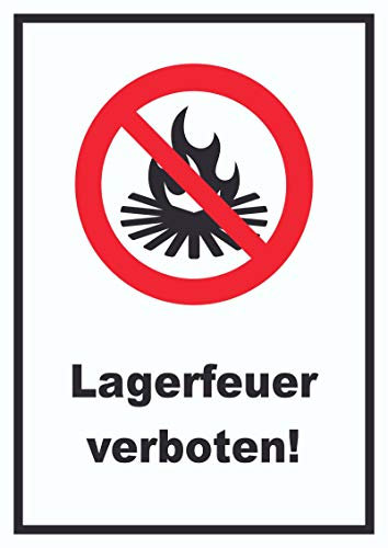 HB-Druck Lagerfeuer verboten Schild A5 Rückseite selbstklebend