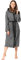 Ladeheid Damen Frottee Bademantel aus 100% Baumwolle LA40-191 (Dunkelgrau-12/Schwarz-30, XL)