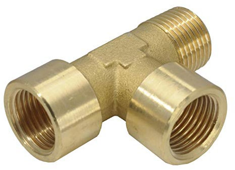 T - Stück 1 x Außen-, 2x Innengewinde G 1/2 (IG)- R 1/2 (AG), 16 bar Messing
