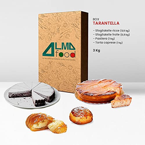 Dolci artigianali Tipici Napoletani - Box “Tarantella” - Sflogliatelle Pastiera e Torta Caprese - 3KG