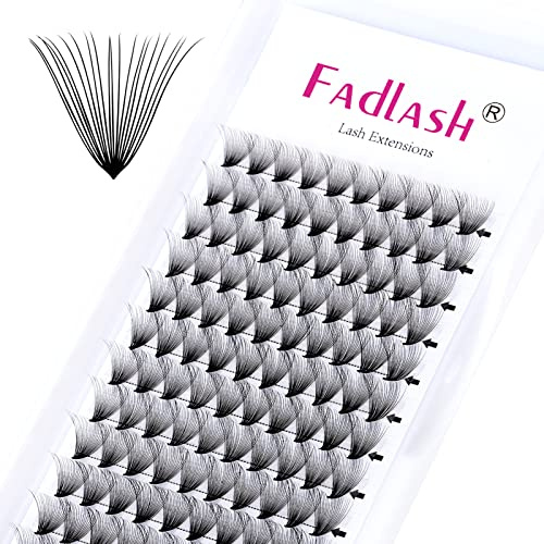 Russian Volume Lashes 20D 0.07mm C Curl 11mm Middle Stem Volume Eyelash Extensions Premade Fans Eyelash Extensions(20D-0.07-C,11mm)