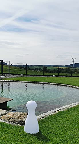 Trango 7235 IP65 Leucht-Figur mit 1x E27 Lampenfassung Spielfigur Gartenlampe *HALMA* 62cm Hoch in weiß inkl. ca. 5 Meter Kabel Außenlampe, Gartenstrahler, Leuchtkegel ohne Leuchtmittel