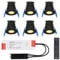 HOFTRONIC - Einbaustrahler Schwarz Feuchtraum Badezimmer 12V Terrassenüberdachung IP65 Wasserdicht | 6x3W 200 Lumen Warmweiß lichtfarbe Dimmbar RF-Fernbedienung. 3W Mini LED Einbaustrahler Flach 35mm
