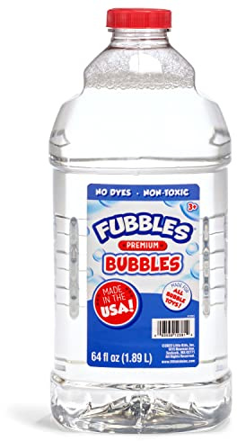 Little Kids Bubbles by Fubbles | Made in The USA | 64oz Non Toxic Bubble Solution | Refill Solution for Bubble Machines and Bubble Toys