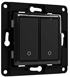 SHELLY Home Accessories Wall Switch 2 Zoll WANDTASTER 2-FACH Schwarz