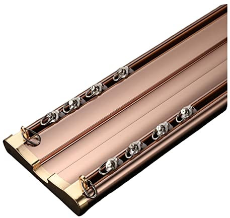 1m - 5m Doppelte Deckenschiene Für Vorhang, Rundbogen Für Vorhangschienen-Verlängerungen, 90°-Winkel, Für Schlafzimmer Erker RV Raumteiler(Color:Rose gold,Size:1m/3.3ft)