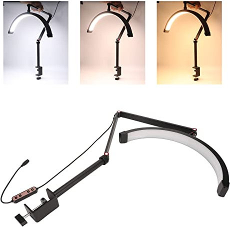 TMISHION Lampada per Ciglia per Extension di Ciglia, Lampada a Mezzaluna per Extension di Ciglia 20W Estetista Facciale Luna Lampada a LED Lampada da Scrivania di Bellezza Illuminazione