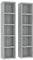 vidaXL 2x CD Cabinets, Grey Sonoma Engineered Wood - Modern Style Storage Units with 5 Compartments for CD/DVD/Blu-ray - Suitable for Living Room, Bedroom, and Office