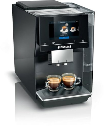 Siemens Machine à expresso entièrement automatique, EQ.700, TP707R06, écran iSelect, chauffe-tasses, coffeeWorld, Home Connect, Midnite Silver Metallic.