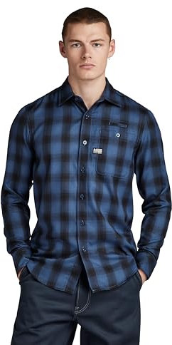 G-Star Para Hombre Camisa Bristum 2.0 Slim , Multicolor (rank blue big shadow check D23553-D421-G127), M