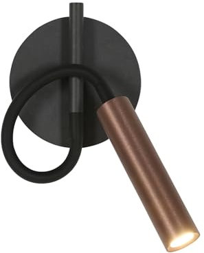 LED Wandleuchte Innen, Leselampe Bett Wandmontage 4W, Wandlampe Schwarz Industrial, Bett Leselicht 360° Schwenkbar Schwanenhals Lampe aus Metall für Nachttisch Schlafzimmer Café, Warmweiß 3000K