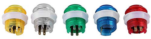 Lot de 5 boutons d'arcade à LED 5 V avec micro interrupteur pour jeu d'arcade 24 mm