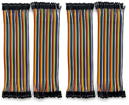 ANLIKY-Pro 4 Stück 40 Pin 2.54mm Dupont Jumper Kabel - 20CM Flexible Verbindung für elektronische Projekte (Female-Female)
