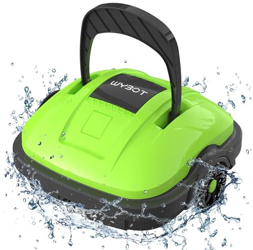 WYBOT Robot de Piscina Inalámbrico Automática 50 mins Succión Potente, Motor Dual, Filtro Fino de 180 μm Aspirador Piscinas para Piscinas sobre/en el Suelo de hasta 50 m²