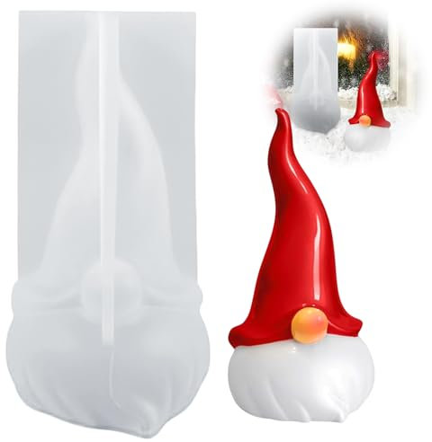 DOWNDRIFT Silikonform Weihnachtswichtel, 3D Weihnachtswichtel Silikon,Wichtel Silikonform Silikonform Wichtel für Seife Kerze Aromasteinen Winter Weihnachtsschmuck