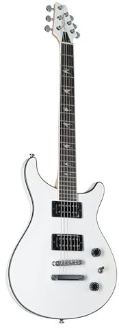 Duke-Line E-Gitarre in Hochglanz Weiß, Lindekorpus, Ahornhals, Composite Griffbrett, HH Tonabnehmer, Tune-o-Matic Brücke, J & D Duke Series